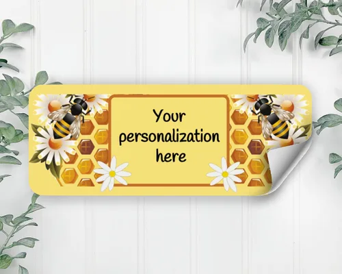 Vista 2 de Etiquetas personalizadas, pegatinas, etiquetas, abejas