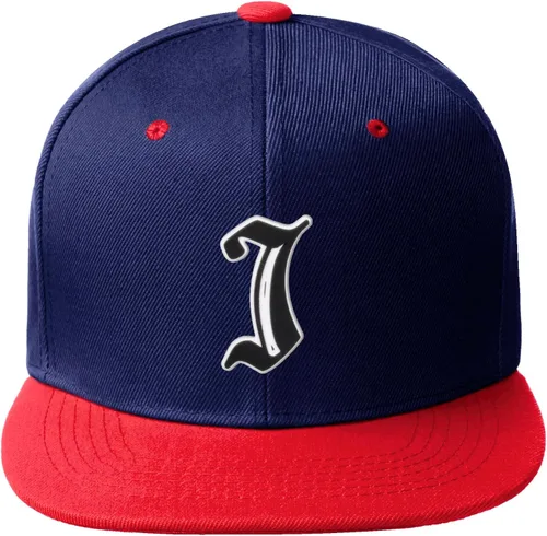 Vista 385 de Daxton Gorra clásica con visera de billete plano con letras del alfabeto inglés antiguo de la A a la Z