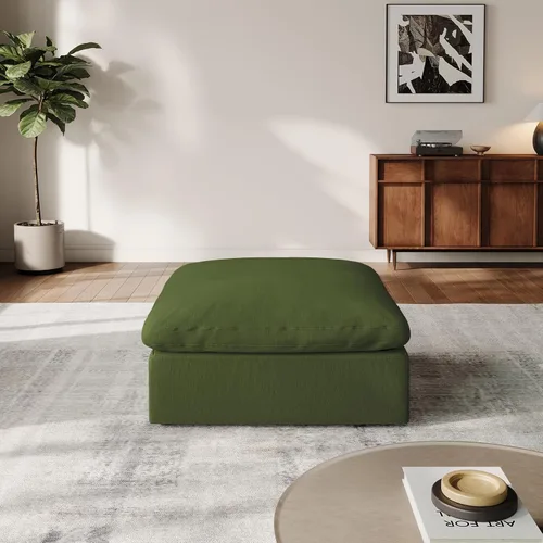 Vista 15 de Sofá modular Cloud para sala de estar, sofás de mezcla de lino en forma de L, modernos sofás de nube de asiento profundo, sofás seccionales Beige