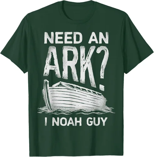 Vista 53 de Need an Ark I Noah Guy Funny Christian Men Women Pun Humour T-Shirt Negro