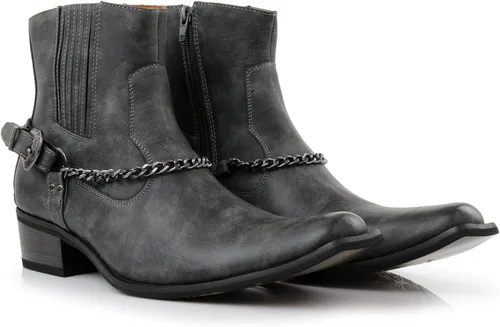 Vista 8 de Ferro Aldo Alejandro MFA606326 - Botas de vestir para hombre, de espuma viscoelástica, estilo casual, con hebilla alta y hebilla