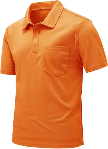 Vista 21 de Rdruko Camisas polo para hombre de manga corta, secado rápido, para golf y deportes al aire libre con bolsillo 01 Negro