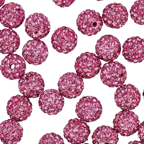 Vista 12 de PH PandaHall - 240 piezas de cuentas de strass en 24 colores, cuentas de cristal de 10 mm, cuentas de bola de discoteca con strass, cuentas