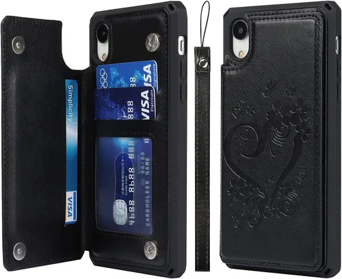 Vista 14 de Cavor - Funda para iPhone 6, 6S, 7, 8 Plus, 11 Pro, XS, Max, XR A-Negro