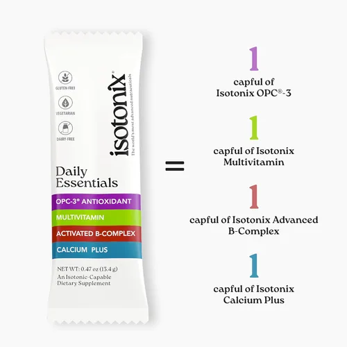 Vista 4 de Isotonix® Daily Essentials Paquetes de polvo multivitamínico - Fórmula 4 en 1 con multivitamínico, complejo B activado, calcio Plus y OPC-3