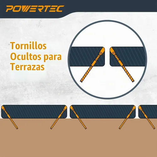 Vista 4 de POWERTEC Tornillos de cubierta, #10 x 2-3/8", T15 Star Drive, 250 PK (72185 Tornillos de cubierta (No.10 x 2-3/8")