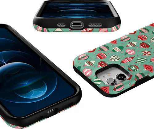 Vista 7 de Funda Casely para iPhone 12 Mini Todo Adornado Adornos Festivos Diseño Protector Audaz Diseño Compatible con MagSafe