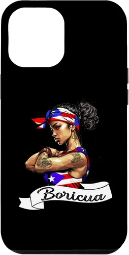 Vista 25 de Funda para iPhone 16 chica puertorriqueña Boricua Puerto Rico Flag Pride Mujer