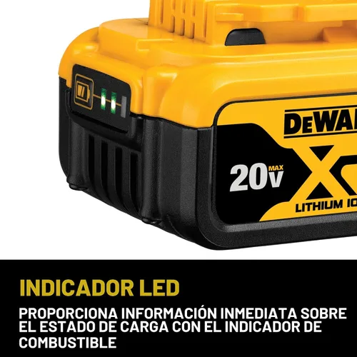 Vista 6 de DEWALT Batería de iones de litio de 20 V máximo, 2 Ah y 4 Ah, paquete de 4, indicadores de carga LED de indicador de combustible (DCB324-4)