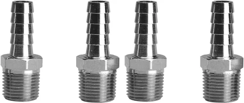 Vista 6 de Beduan Acero Inoxidable 1" Púa de Manguera a 1" Macho NPT para Ajuste de Elaboración Casera de Agua y Aire