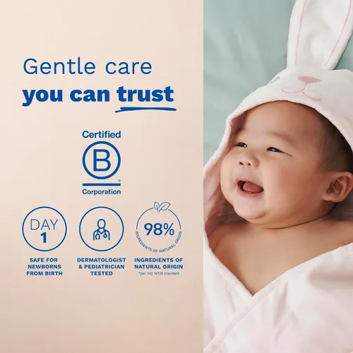 Vista 6 de Mustela Agua limpiadora para bebés, agua micelar sin enjuague, con aguacate natural y aloe vera, para cara, cuerpo y pañal del bebé, paquete de 1