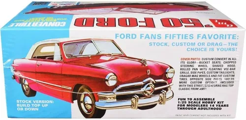 Vista 2 de AMT 1950 Ford Convertible Street Rods Edition 1:25 Kit de modelo a escala 1:25