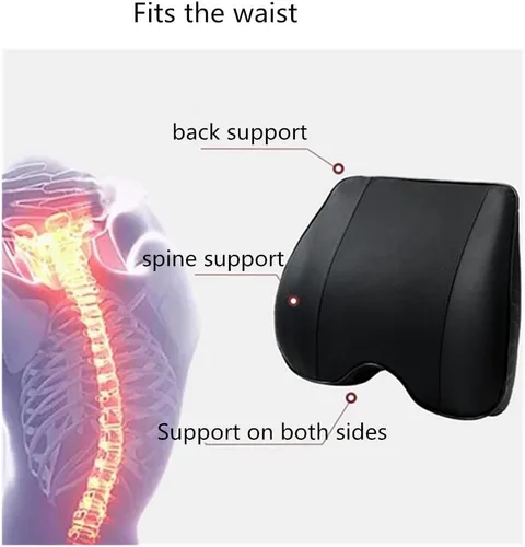 Vista 6 de Kit de almohada lumbar y cuello de automóvil, cojín ergonómico de espuma viscoelástica, alivia la fatiga de conducción, cómodo cuello y espalda