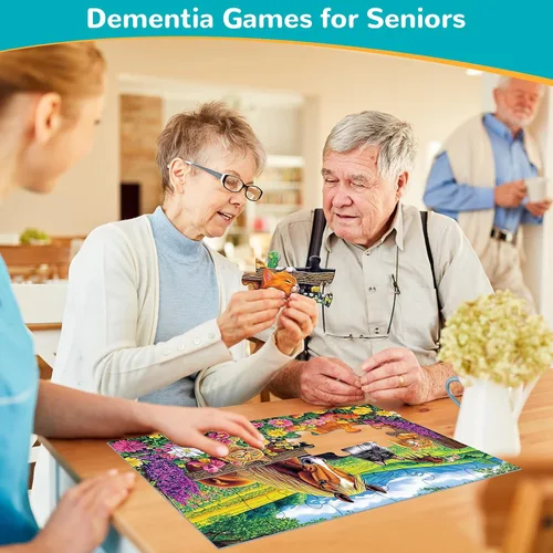 Vista 7 de 6 Paquetes de 24 Rompecabezas de Piezas Grandes para Personas Mayores, Productos para Demencia y Alzheimer, Juego de Memoria y Cognitivo Fácil