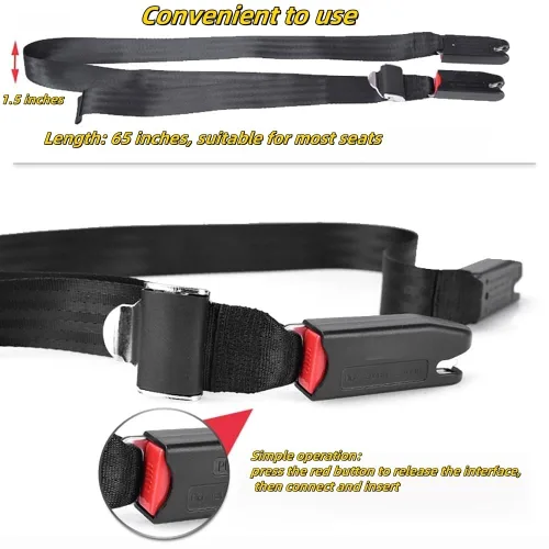 Vista 2 de Almohadillas de correa compatibles con 1 pieza universal ISOFIX Kids Seat Car Fixing Straps Covers with Latch Interface Accesorio Cover Set (negro)
