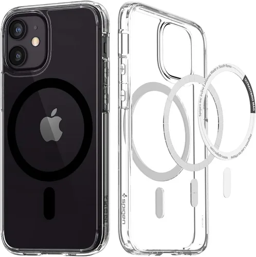 Vista 72 de Spigen Funda para iPhone 12 Pro y iPhone 12, Ultra Hybrid MagFit [antiamarilleo] [compatible con Magsafe] - Transparente