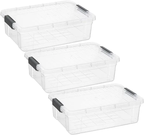 Vista 132 de Superio Mini contenedor de almacenamiento de plástico para crayón, suministros de arte y estuche de costura, organizador pequeño apilable