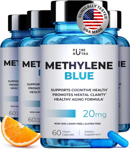 Vista 11 de Ultimate Methylene Blue Cápsulas para humanos 20 mg – Combustible de enfoque y vitaminas de memoria Grado farmacéutico de metileno azul 2%