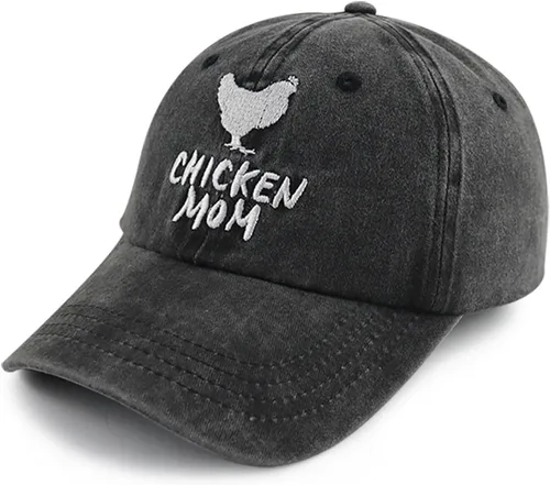 Vista 2 de Kpainath Gorro de béisbol de gallina de granja bordada de algodón lavado ajustable divertido