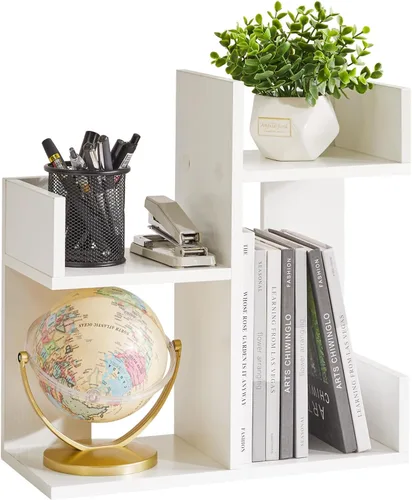 Vista 11 de Aibiju Organizador de libros para escritorio, bonita organización de escritorio, estantería de árbol, estantería única para guardería, extremos