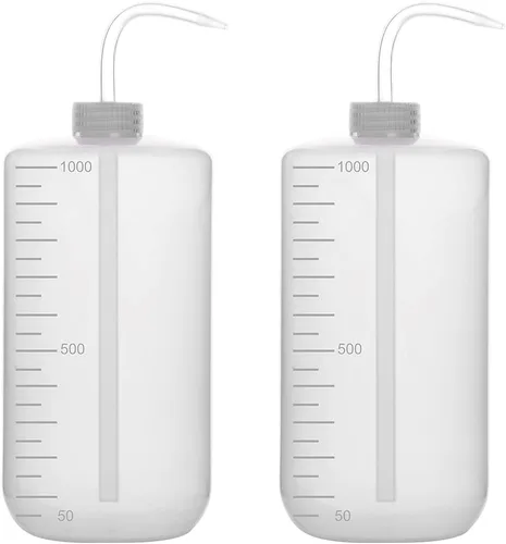 Vista 12 de stonylab Botella de lavado químico, paquete de 2 botellas de plástico para lavado de laboratorio de seguridad, LDPE con boca estrecha, 8.5 fl oz
