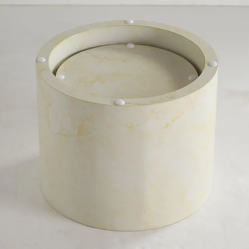Vista 6 de Mesa auxiliar redonda pequeña, moderna mesa auxiliar anidable de madera para sala de estar, sin montaje, color beige S1-beige