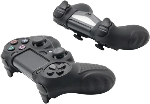 Vista 6 de CHINFAI PS4 Controller DualShock4 Skin Grip Anti-Slip Silicone Cover Protector Case for Sony PS4PS4 SlimPS4 Pro Controller with 8 Thumb Grips (Black)
