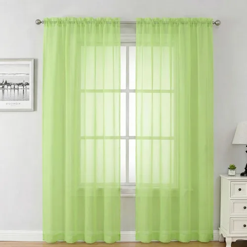 Vista 172 de Aiyufeng 2 paneles de cenefa transparente negra de 14 pulgadas de largo, cortinas cortas negras transparentes para dormitorio, cortinas de cocina