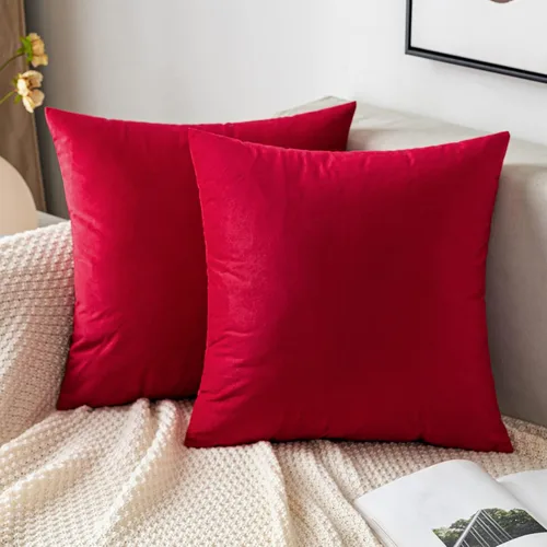Vista 41 de EMEMA - Paquete de 2 fundas de almohada de terciopelo decorativas, fundas de cojín cuadradas suaves y sólidas para sofá, dormitorio, silla, Verde