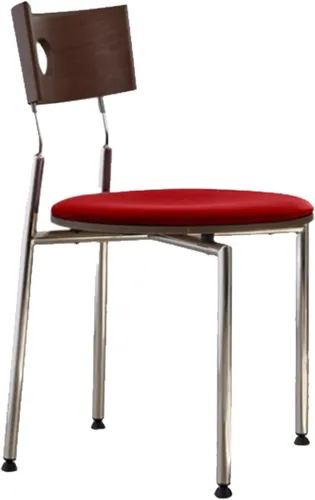 Vista 19 de Stackable Dining Chairs Set, Kitchen Chair with Curved Backrest, Upholstered Living Room Chair, Occasional Seat Dining Room Chairs with Metal