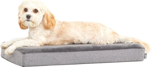 Vista 17 de Barkbox; cama para perro con plataforma de espuma viscoelástica, colchón de felpa para alivio ortopédico de articulaciones, lavable a máquina