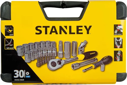 Vista 3 de Stanley STHT0-73929 - Llave de vaso de satén, plata, 1/2 pulgada, juego de 30 piezas