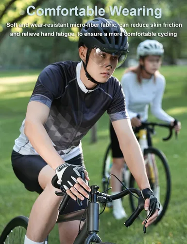 Vista 3 de Guantes de ciclismo para hombres y mujeres, guantes de ciclismo para hombres y mujeres, guantes de ciclismo acolchados para hombres y mujeres
