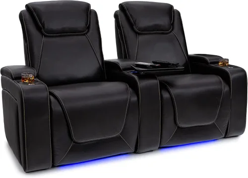 Vista 17 de Seatcraft Paladin - Asiento de cine en casa, sillón reclinable individual Negro