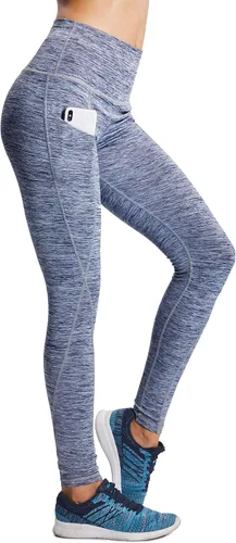 Vista 5 de Neleus calzas de yoga para mujer con bolsillo y cintura alta, para correr, con control de barriga