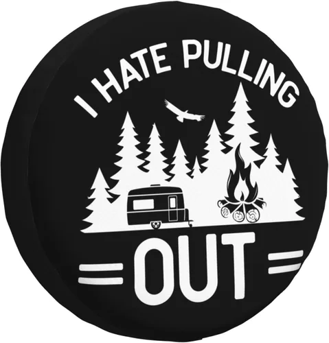 Vista 2 de I Hate Pull Out - Cubierta protectora de rueda de repuesto para camión, SUV, remolque, camping, caravana, cubiertas de neumáticos de 15 pulgadas