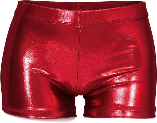Vista 6 de Shorts de gimnasia para niñas y chicas con brillo, para danza, acrobacias o deportes, de 2-14 años 2 unidades azul profundo