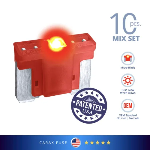 Vista 2 de CARAX Mini Micro Blade de perfil bajo ATT/LP-Mini - 10 piezas Kit surtido - Fusible Smart Auto Glow Fácil Identificación - Mezcla de 10 uds.