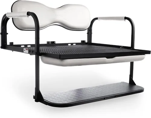 Vista 2 de MODZ Flip4 - Kit de asiento trasero para carrito de golf compatible con modelos Yamaha G14 - G22, color blanco