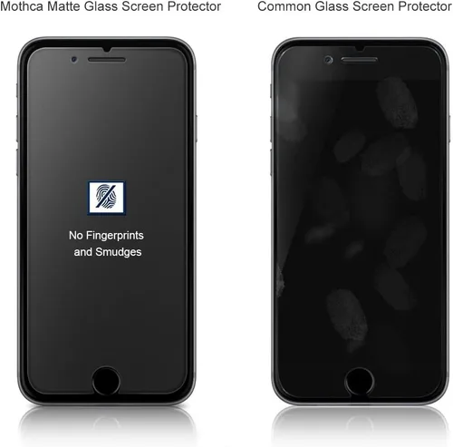Vista 5 de Mothca Protector de pantalla de vidrio mate para iPhone 8, 7, 6S, 6, antirreflejos y antihuellas, 9H HD, película de vidrio templado transparente