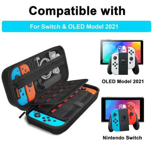 Vista 34 de daydayup Switch Carrying Case Compatible with Nintendo Switch 2, with 24 Games Cartridges Protective Hard Shell Travel Carrying Case Pouch for