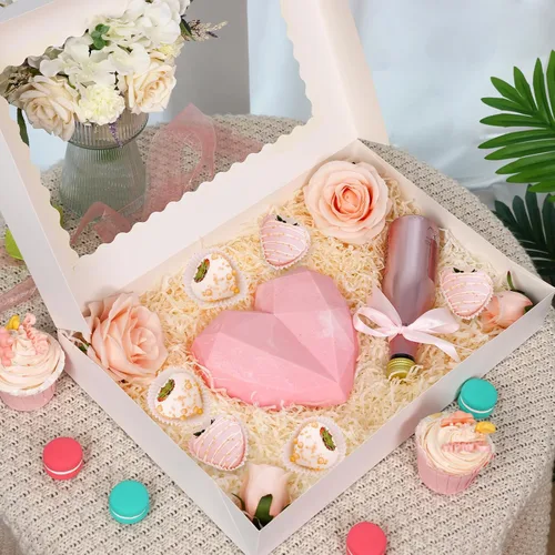 Vista 6 de Moretoes 30 cajas grandes para galletas de 16 x 11 x 2.5 pulgadas, cajas