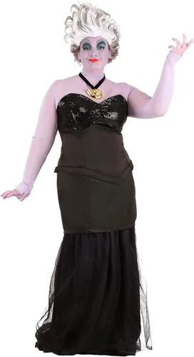 Vista 6 de Disguise Disfraz de Sirenita de Prestigio Ursula de talla grande para mujer, talla 4X