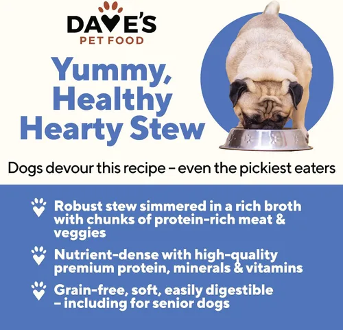 Vista 2 de Dave's Pet Food Stewlicoius - Alimento húmedo para perros sin cereales (Turkey & Sweet Potato en salsa), fabricado en Estados Unidos naturalmente