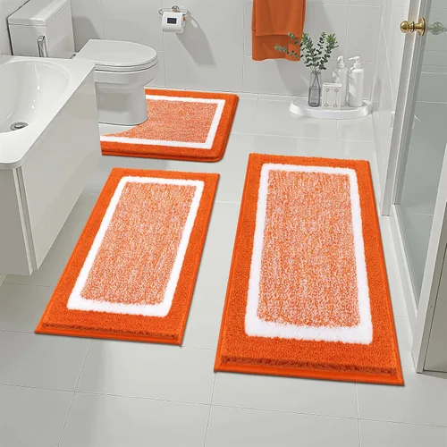 Vista 59 de Pauwer Juego de baño, alfombras de baño antideslizantes, alfombras de ducha absorbentes para suelo de baño, bañera y ducha, color azul aguamarina