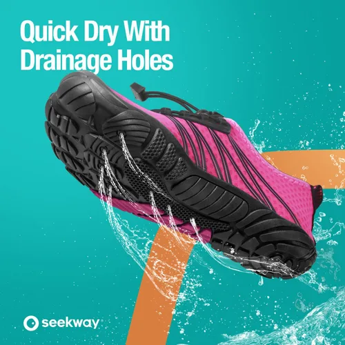 Vista 5 de SEEKWAY - Zapatos de agua unisex, de secado rápido, tipo calcetín y con sensación de pies descalzos para adultos ideales para playa, natación, río