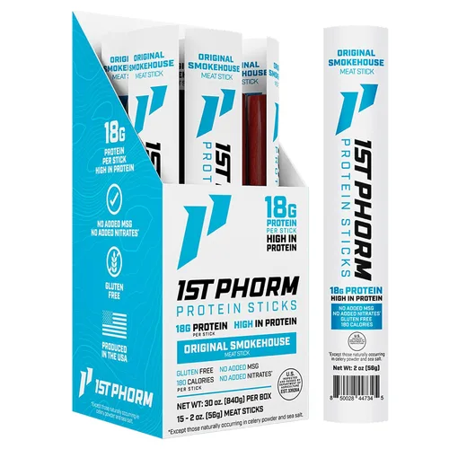 Vista 9 de 1st Phorm Palitos de proteína, Teriyaki sazonado, 0.63 oz de proteína, 15