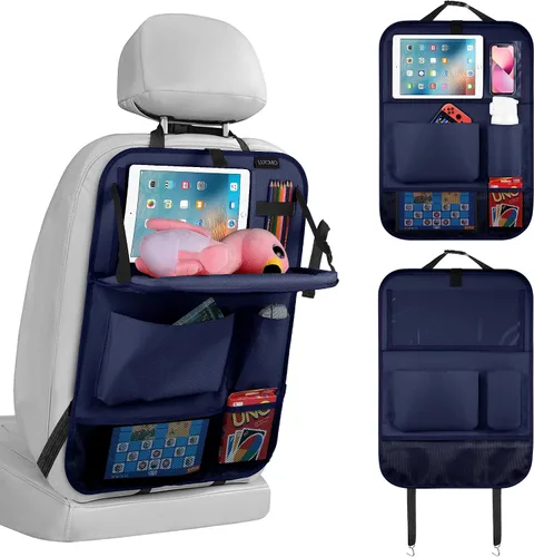 Vista 14 de LUCMO Organizador de asiento trasero de coche con soporte para tableta - 2 piezas, organizador de almacenamiento de coche con 6 bolsillos