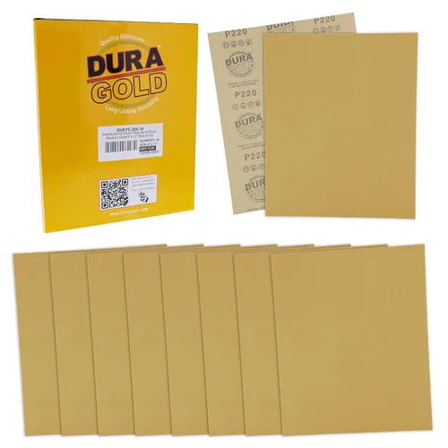 Vista 10 de Dura-Gold Hojas de papel de lija doradas de 9 x 11 pulgadas, grano 400