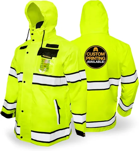 Vista 8 de KwikSafety - Charlotte, NC - Chaqueta de lluvia TORRENT y gabardina ANSI OSHA clase 3 de alta visibilidad, equipo de lluvia Hi Vis